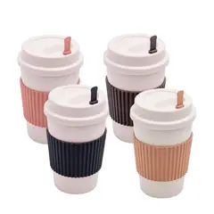 Lyor - Copo de Café de Bambu e Pp com Tampa e Mexedor Sortido 450ml -