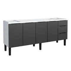 Cozimax - Gabinete Aço Jupiter 192cm Preto Pia 200