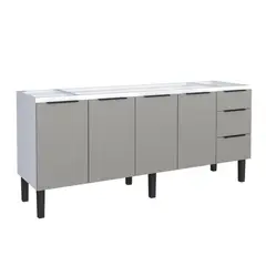 Cozimax - Gabinete Aço Jupiter 192cm Cinza Pia 200