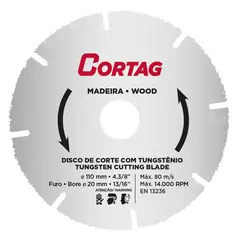 undefined - Disco Corte Tungstênio para Madeira 110mm Cortag