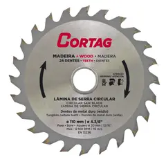 undefined - Lamina de Serra Circular para Madeira 24 Dentes 110 Mm Cortag