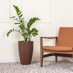Nature - Vaso de Planta Grande Plástico 45x30cm Cone Liso Marrom