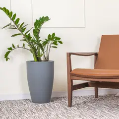 Nature - Vaso de Planta Grande Plástico 45x30cm Cone Liso Cinza Claro