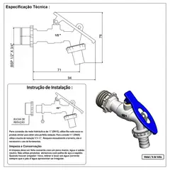 Bognar Metais - Torneira Esfera Uso Restrito