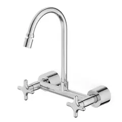 Celite - Misturador De Cozinha De Parede Externo Bica Móvel Com Arejador Articulado Linha Cross