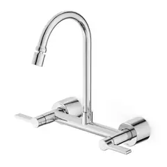 Celite - Misturador Para Cozinha De Parede Externo Bicamóvel Com Arejador Articulado Linha Lix Cromado