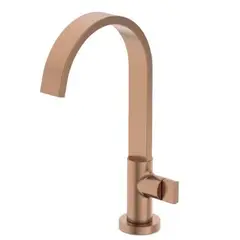 Celite - Torneira De Lavatorio Para Mesa Bica Alta Flow Rose Gold Matte