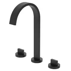 Celite - Misturador Lavatorio Mesa 3 Furos Bica Alta Com Válvula Flow Preto Matte