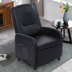 Just Home Collection - Poltrona Reclinável 1 Lugar Preto Brio 64 Cm Poliuretano