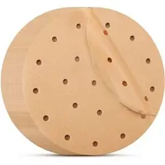 Lyor - Conjunto de 50 Tapetes Redondos de Papel Descartável para Air Fryer 18,5x18,5cm