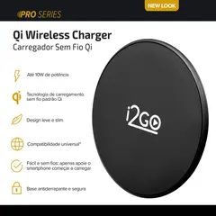 undefined - Carregador sem Fio Fast Charge I2go 10w Chumbo  I2go Pro