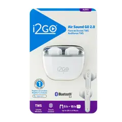 undefined - Fone de Ouvido Bluetooth sem Fio Tws Air Sound Go 2.0 I2go com Estojo de Carregamento  I2go Plus