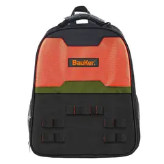 Bauker - Mochila de Ferramentas com 4 Compartimentos 15L Preto e Laranja