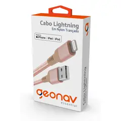Geonav - Cabo Lightning Mfi 1m Nylon Rosa