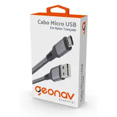 Geonav - Cabo Micro Usb 1m Nylon Cinza