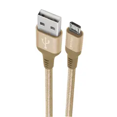Geonav - Cabo Micro Usb 1m Nylon Dourado
