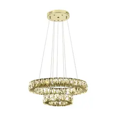 Bronzeart - Pendente Tokyo Gold Led Redondo 02 Aros 36w 4000k 400x200 Mm