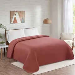 Just Home Collection - Manta de Lã Casal Polar 165x220 Bordô