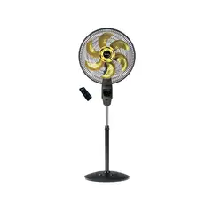 Mallory - Ventilador Coluna Chronos, 40cm, 6pás, com Controle, Preto e Dourado 127v