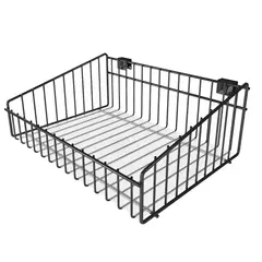 Dicarlo - Cesto Aramado para Barra 29cm com Chapa em Polipropileno Preto