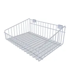 Dicarlo - Cesto Aramado para Barra 29cm com Chapa em Polipropileno Branco