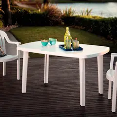 Tramontina - Mesa de Plástico Retangular Camboriú Branca 73x84x36cm