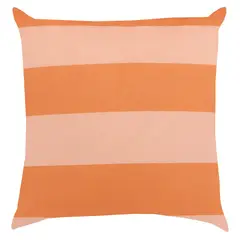 undefined - Almofada Cheia 43 Cm X 43 Cm  Veludo Happy Listra Laranja