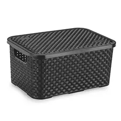 Nitron - Cesto Eco Organizador de Material Ecologica Preto 8l com Tampa