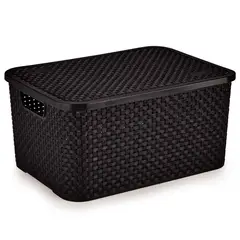 Nitron - Cesto Eco Organizador Ecologico Preto 16l com Tampa