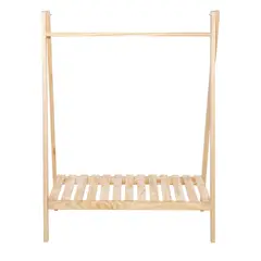undefined - Arara para roupas slim pq 120a x 85l x 44p em madeira de pinus cor natural
