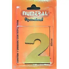 3m - Algorismo 2 Dourado 60mm ACM Numeral