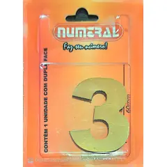 3m - Algorismo 3 Dourado 60mm ACM Numeral