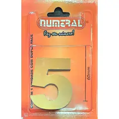 3m - Algorismo 5 Dourado 60mm ACM Numeral