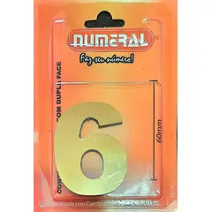 3m - Algorismo 6 Dourado 60mm ACM Numeral
