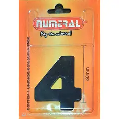 3m - Algorismo 4 Preto 60mm ACM Numeral