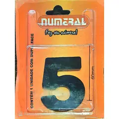 3m - Algorismo 5 Preto 60mm ACM Numeral