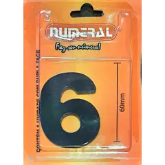 3m - Algorismo 6 Preto 60mm ACM Numeral