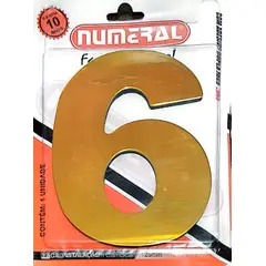 3m - Algorismo 6 Dourado 125mm ACM Numeral