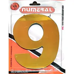 3m - Algorismo 9 Dourado 125mm ACM Numeral