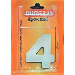 3m - Algorismo 4 Em Aço Escovado 60mm ACM Numeral