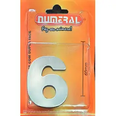 3m - Algorismo 6 Em Aço Escovado 60mm ACM Numeral