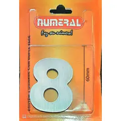 3m - Algorismo 8 Em Aço Escovado 60mm ACM Numeral