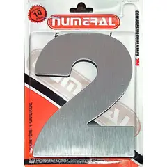 3m - Algorismo 2 Em Aço Escovado 125mm ACM Numeral