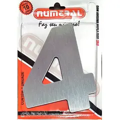 3m - Algorismo 4 Em Aço Escovado 125mm ACM Numeral