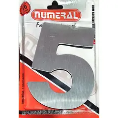 3m - Algorismo 5 Em Aço Escovado 125mm ACM Numeral