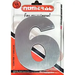 3m - Algorismo 6 Em Aço Escovado 125mm ACM Numeral