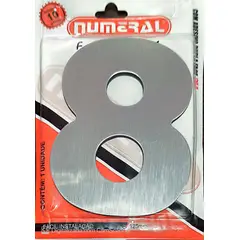 3m - Algorismo 8 Em Aço Escovado 125mm ACM Numeral
