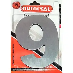 3m - Algorismo 9 Em Aço Escovado 125mm ACM Numeral