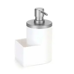 Arthi - Dispenser para Detergente e Bucha 600ml branco/cromo Fosco