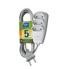 Daneva - Extensão 2 Pinos 2P+T 10A 3 Tomadas Cabo Pl Com 3M